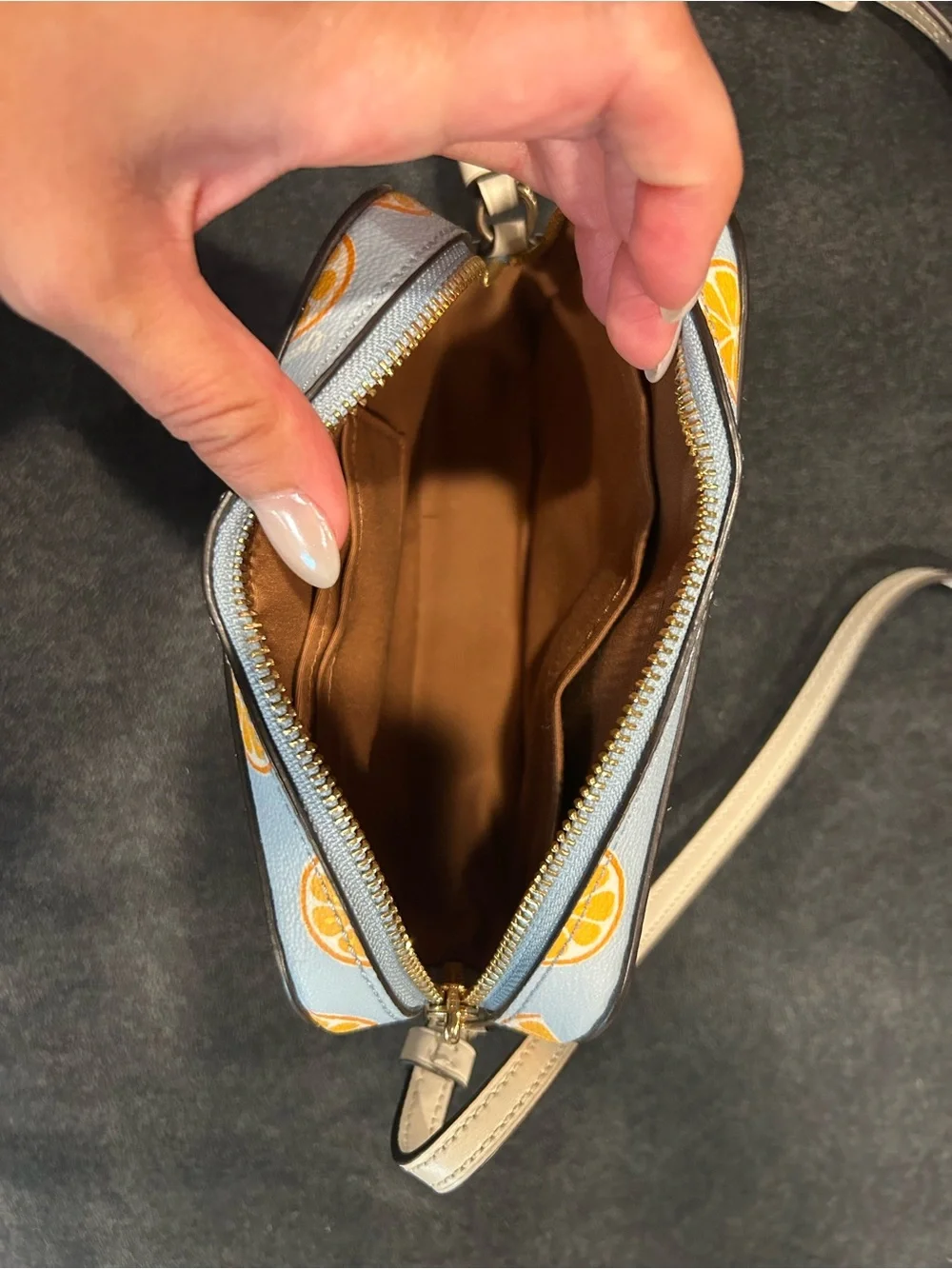 Coach Orange Print Crossbody Bag
